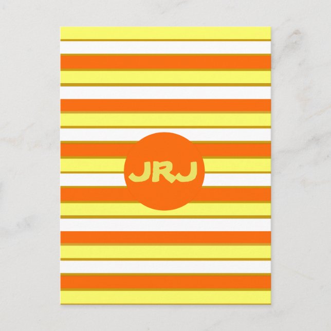 Carte Postale Orange, jaune et White Stripes (Devant)