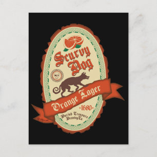 Carte Postale Orange Lager Chien Scurvy