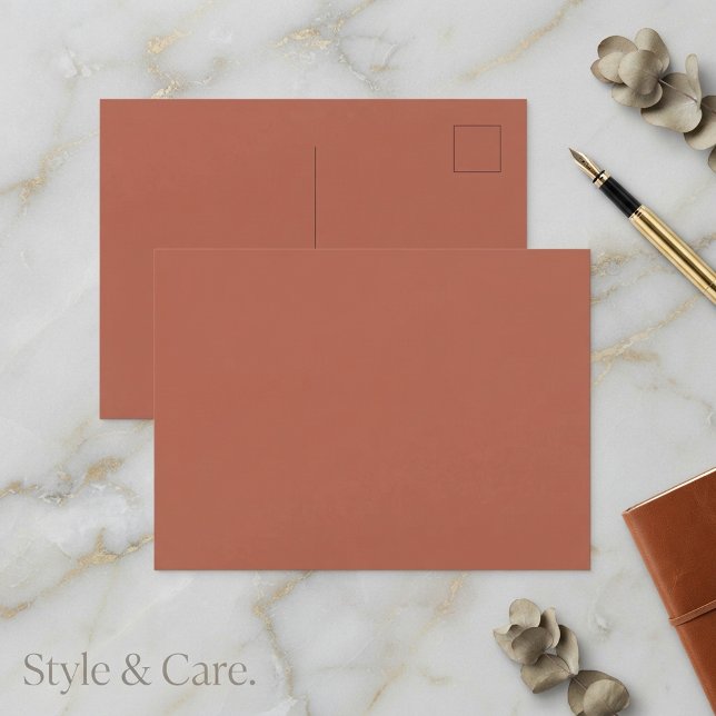 Carte postale orange Mecca solide Élégant Design m (Solid Mecca Orange Postcard Elegant Minimal Design)