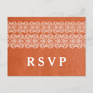 Carte postale Orange moderne Bohème RSVP