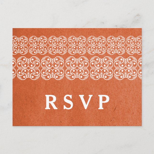 Carte postale Orange moderne Bohème RSVP (Devant)
