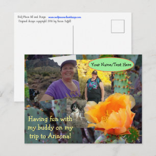 Carte Postale Orange Prickly Pear Cactus Flower Arizona Vacances