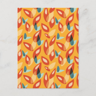 Carte Postale Orange Retro Moderne Feuilles géométriques les ann