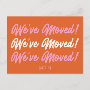 Carte Postale Orange Rose Mood Nous avons Déménagé Faire-part