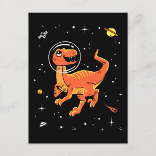 Carte Postale Orange Tyrannosaurus Dinos Dans L'Espace