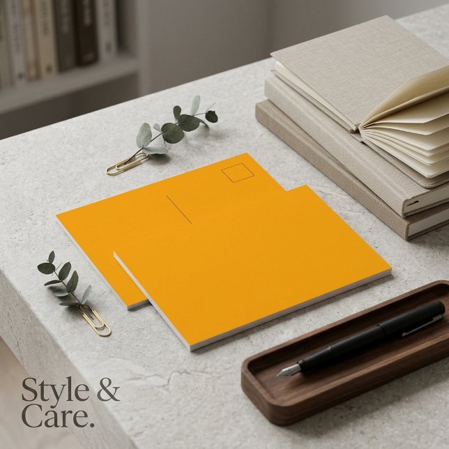 Carte postale orange uni Layout simple élégant (Create Your Own Solid Color Glossy Postcard)