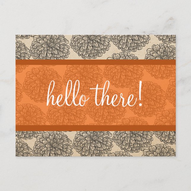 Carte postale Orange Vintage Zinnia (Devant)