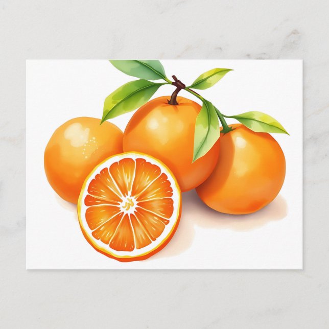 Carte Postale Oranges aquarelles vives (Devant)