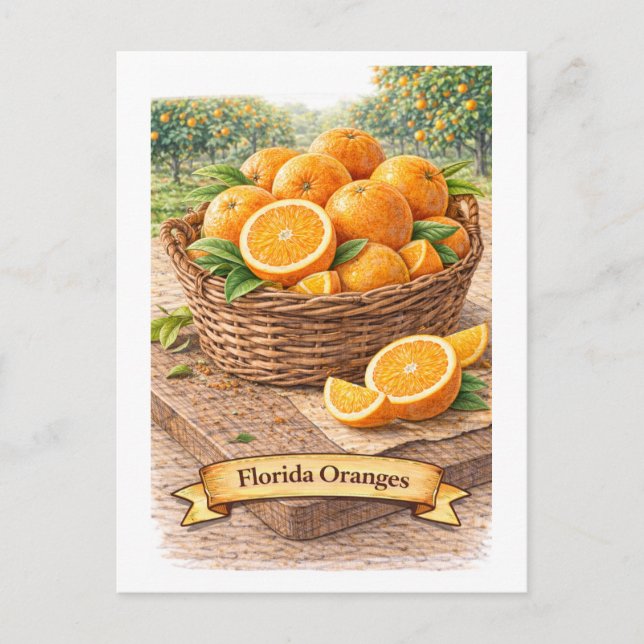 Carte Postale Oranges de Floride (Série d'aliments américains) (Devant)