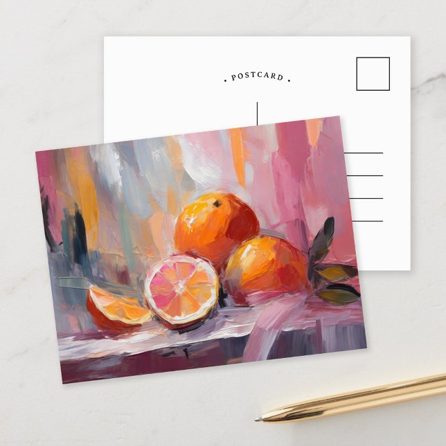 Carte Postale Oranges Encore Vie Moderne Impressionniste Art (Créateur téléchargé)