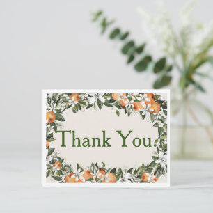 Carte Postale Oranges et Fleurs Élégantes Florales