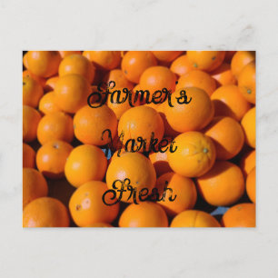Carte Postale Oranges Fraîches du Marché de Producteurs 