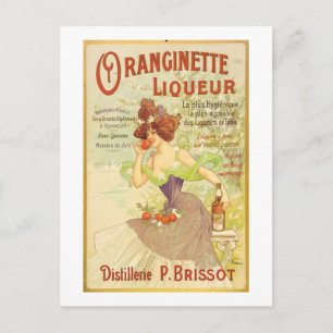 Carte Postale Oranginette Liqueur Art Vintage