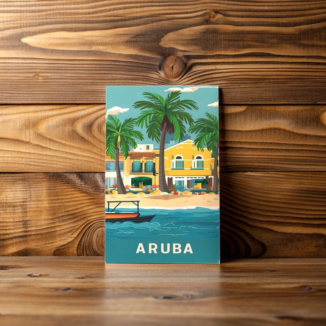 Carte Postale Oranjestad, Aruba peinture aquarelle (Créateur téléchargé)