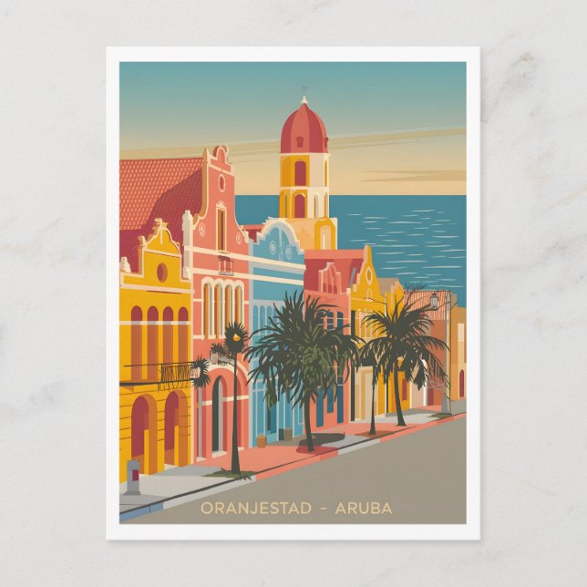Carte Postale Oranjestad Aruba Vintage (Devant)