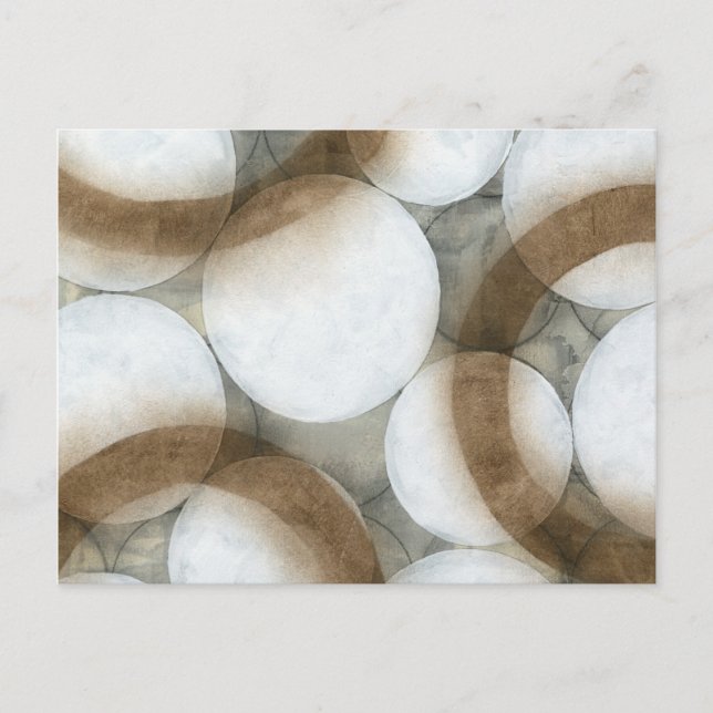 Carte Postale Orbes blanches et cercles Brown (Devant)