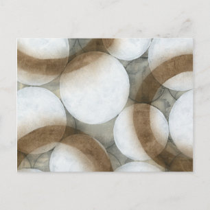 Carte Postale Orbes blanches et cercles Brown
