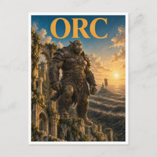 Carte Postale Orc, Monstre de Fantasy Gothique