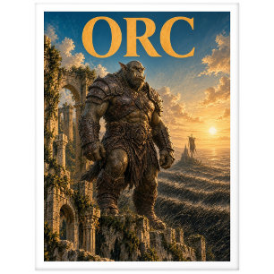 Carte Postale Orc, Monstre de Fantasy Gothique