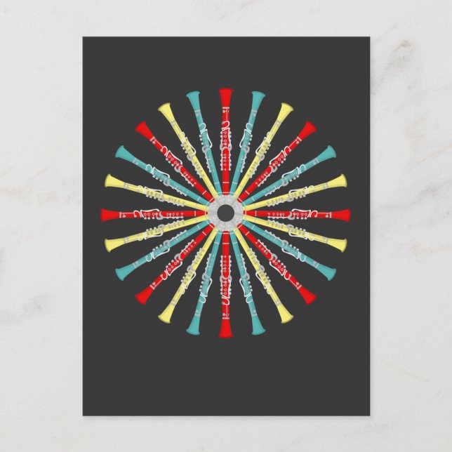 Carte Postale Orchestre de fanfare Clarinet Jazz Player (Devant)