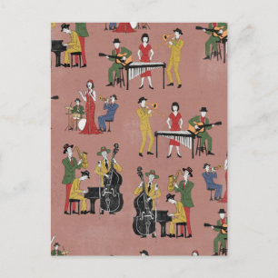 Carte Postale Orchestre de Jazz Vintage