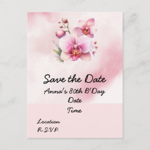 Carte Postale Orchidée fleur Anniversaire Enregistrer la date Ca