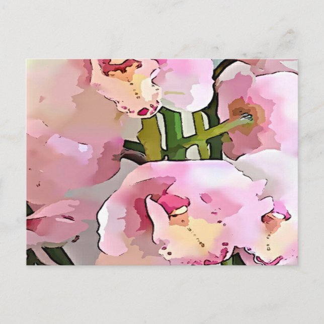 Carte Postale Orchidée rose (Devant)