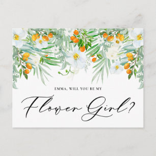 Carte Postale Orchidées et Kumquats Veux-tu être ma demoiselle d