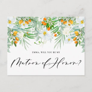 Carte Postale Orchidées & Kumquats Serez-vous Ma Matrone d'Honne