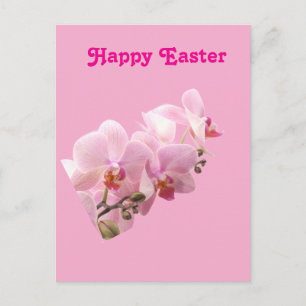 Carte Postale Orchidées roses « Joyeuses Pâques »