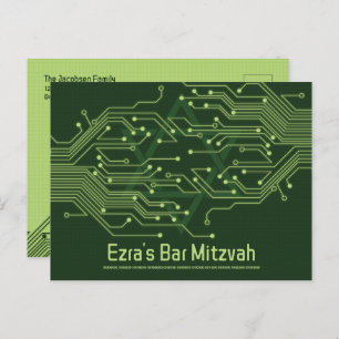 Carte Postale Ordinateur Circuit Board Bar Mitzvah Enregistrer l