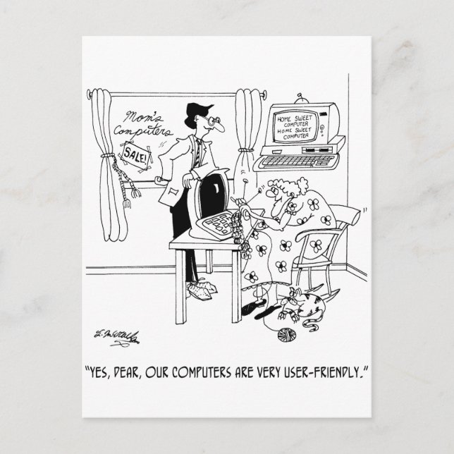 Carte Postale Ordinateurs très conviviaux (Devant)