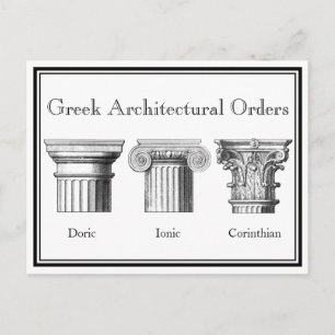 Carte Postale Ordres architecturaux grecs : Capitales de colonne