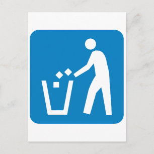 Carte Postale Ordures / ordures / Refuser le panneau routier