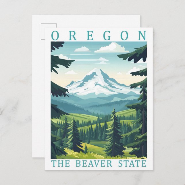 Carte Postale Oregon Beaver State USA Travel Place (Devant / Derrière)
