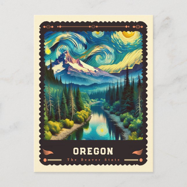Carte Postale Oregon | Inspiré de Vincent Van Gogh (Devant)