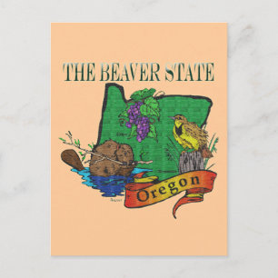 Carte Postale Oregon Le Beaver State Lark Grape