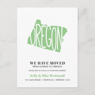 Carte Postale OREGON Nous avons déménagé Nouvelle adresse Nouvea