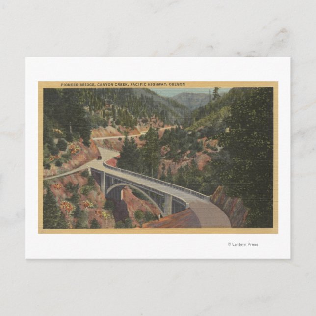 Carte Postale Oregon Sud - Pont Pioneer, Canyon Creek (Devant)