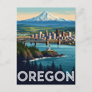 Carte Postale Oregon USA Côte Pacifique et Voyage dans les Casca