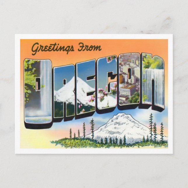 Carte postale Oregon Vintage Big Letters (Devant)