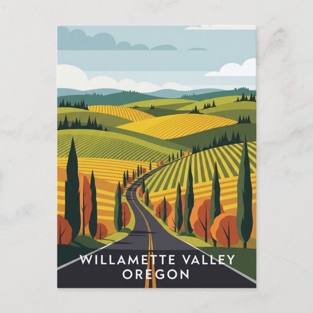 Carte Postale Oregon Willamette Valley Travel (Devant)
