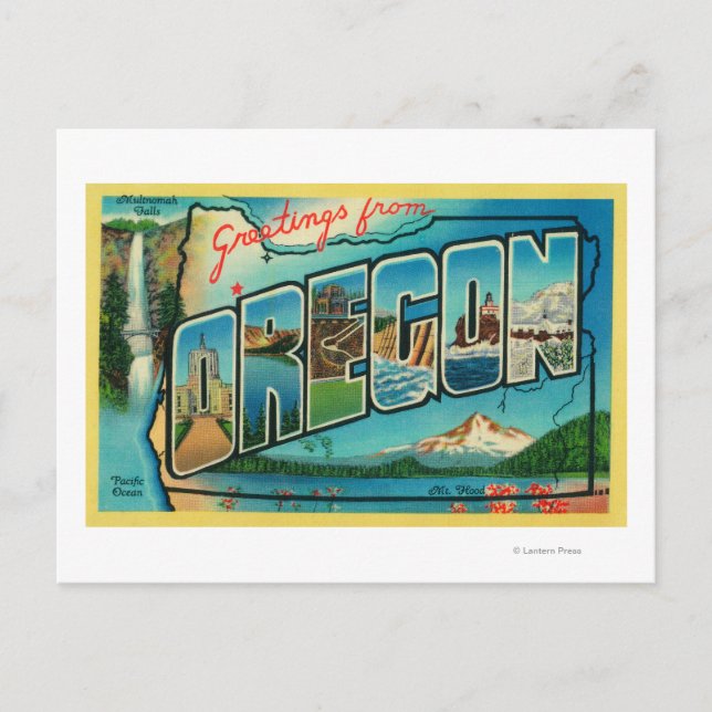 Carte Postale OregonGrandes lettres Scènes 2 (Devant)