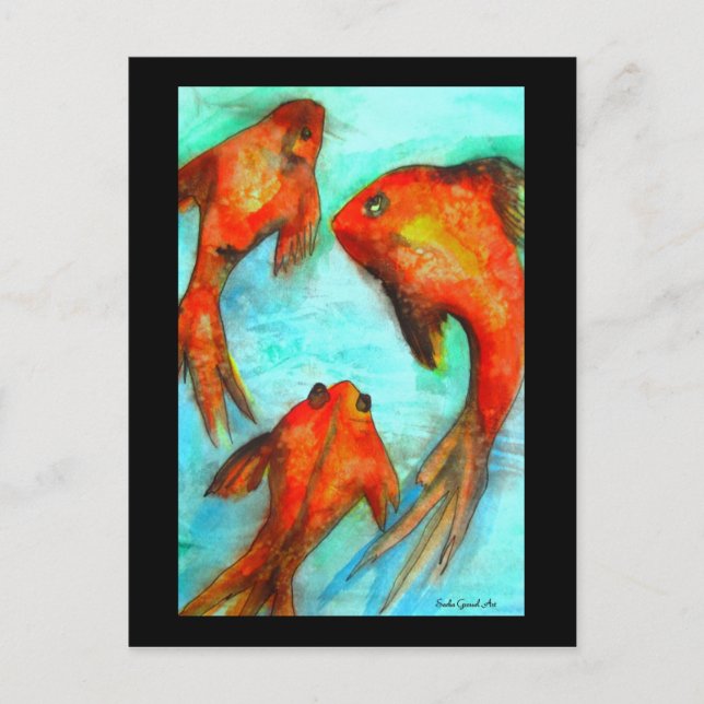 Carte postale Oriental Fish par Sacha Grossel Art (Devant)