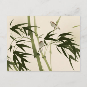 Carte Postale Oriental painting, bamboo branches