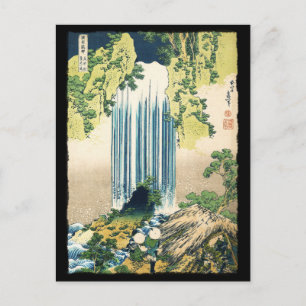 Carte Postale Oriental Painting Waterfall Above Shack
