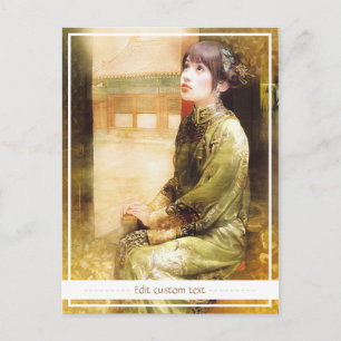 Carte Postale Orientale femme chinoise vibrante portrait magnifi