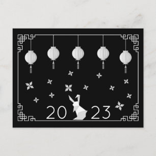 Carte Postale Origami de Nouvel An chinois Rabbit