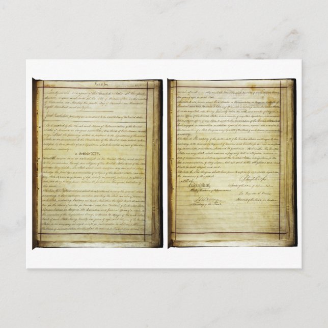 Carte Postale ORIGINAL 14e amendement Constitution des États-Uni (Devant)