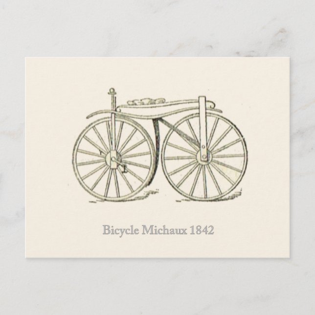 Carte Postale Original Bicycle Michaux 1842, Français (Devant)